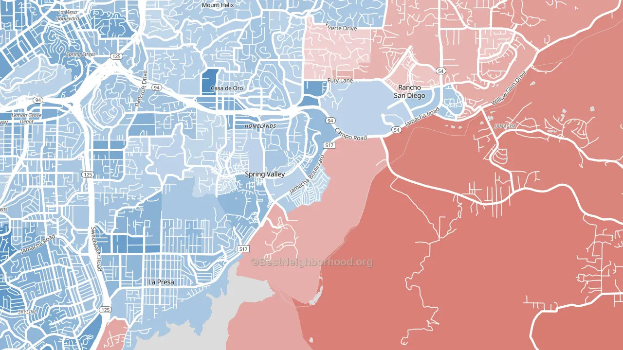 91978, CA block-group political-lean map