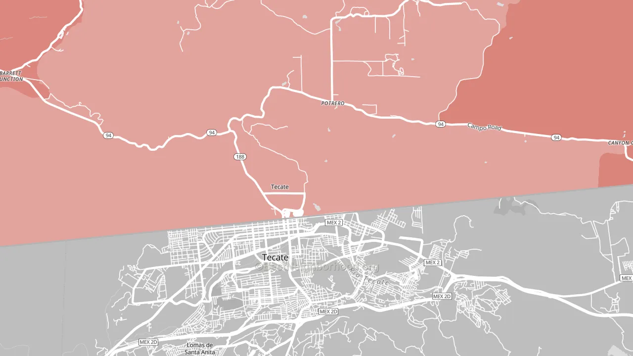 91980, CA block-group political-lean map