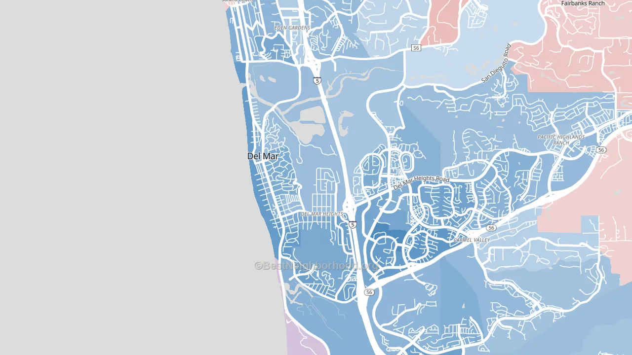 92014, CA block-group political-lean map