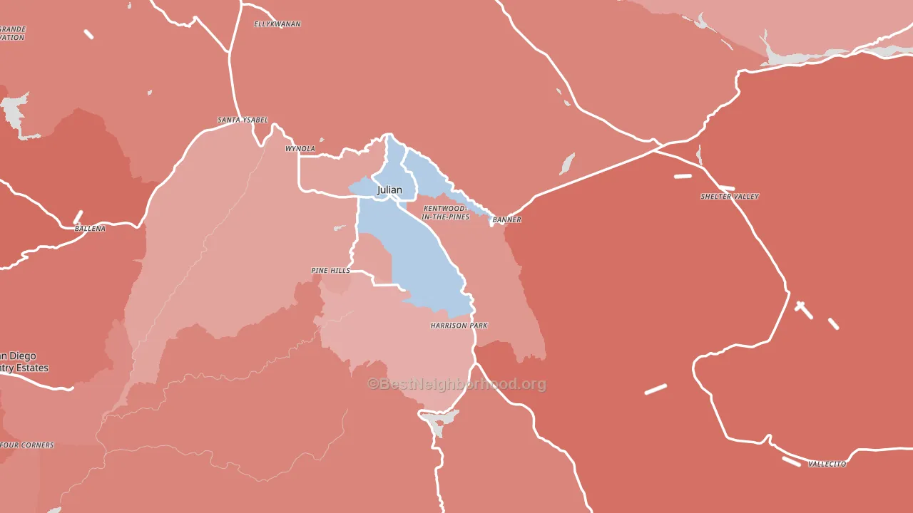 92036, CA block-group political-lean map