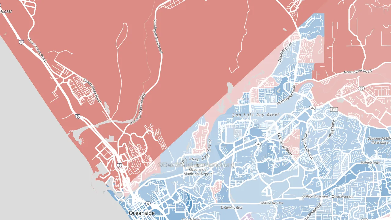 92058, CA block-group political-lean map