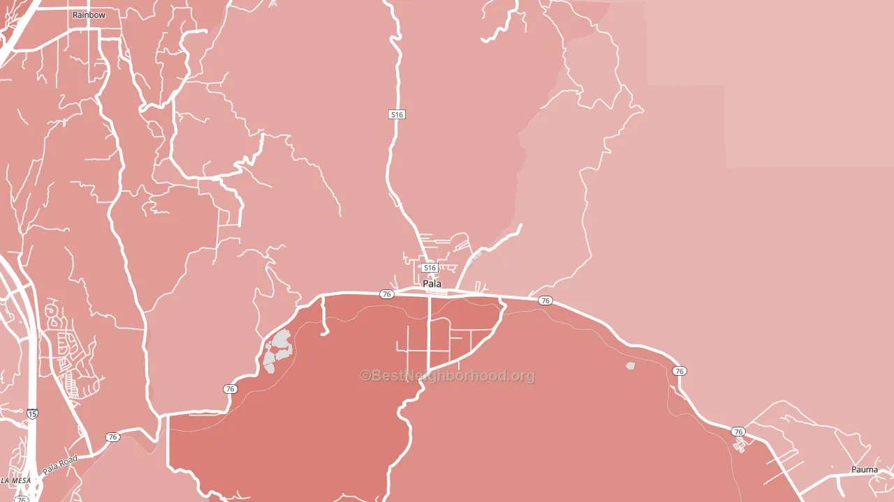 92059, CA block-group political-lean map