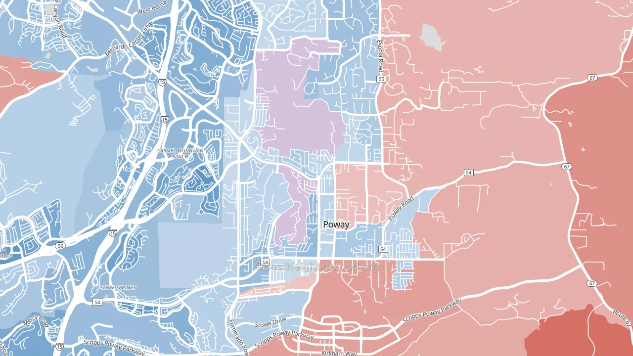 92064, CA block-group political-lean map