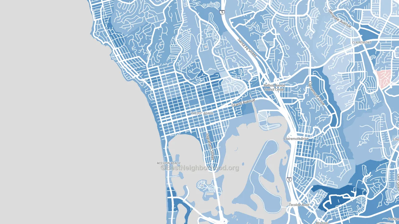 92109, CA block-group political-lean map