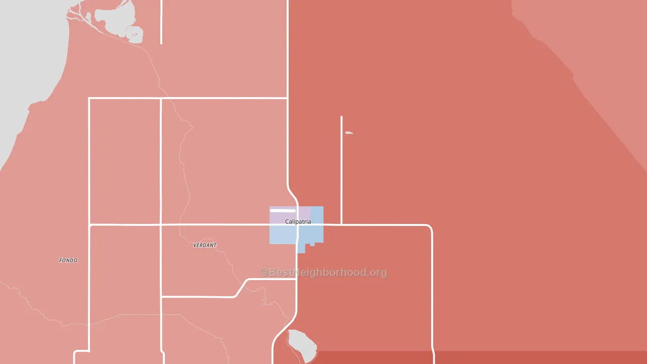 92233, CA block-group political-lean map