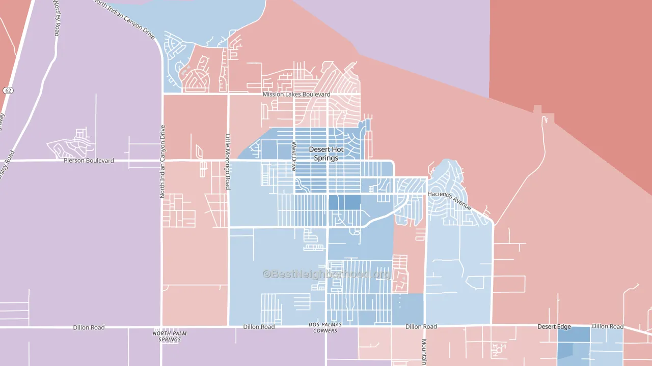 92240, CA block-group political-lean map