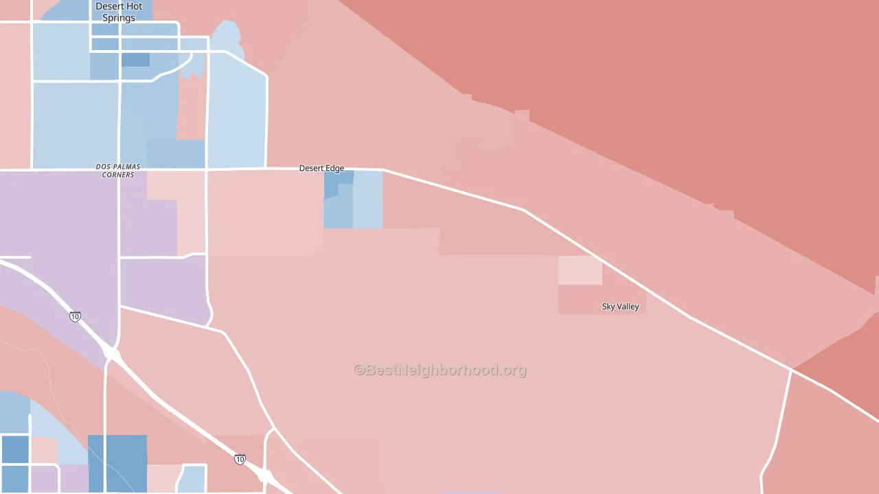 92241, CA block-group political-lean map