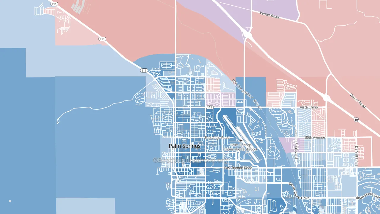 92262, CA block-group political-lean map