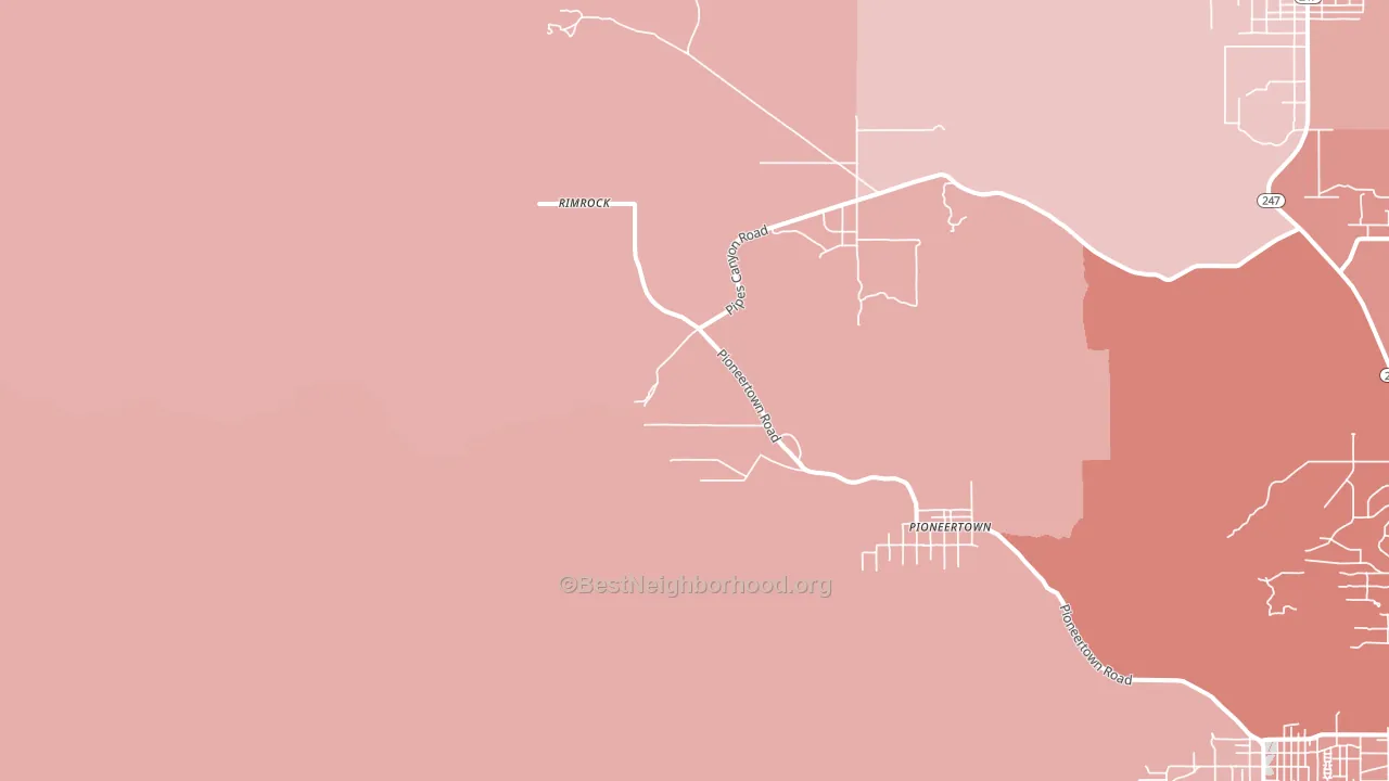 92268, CA block-group political-lean map