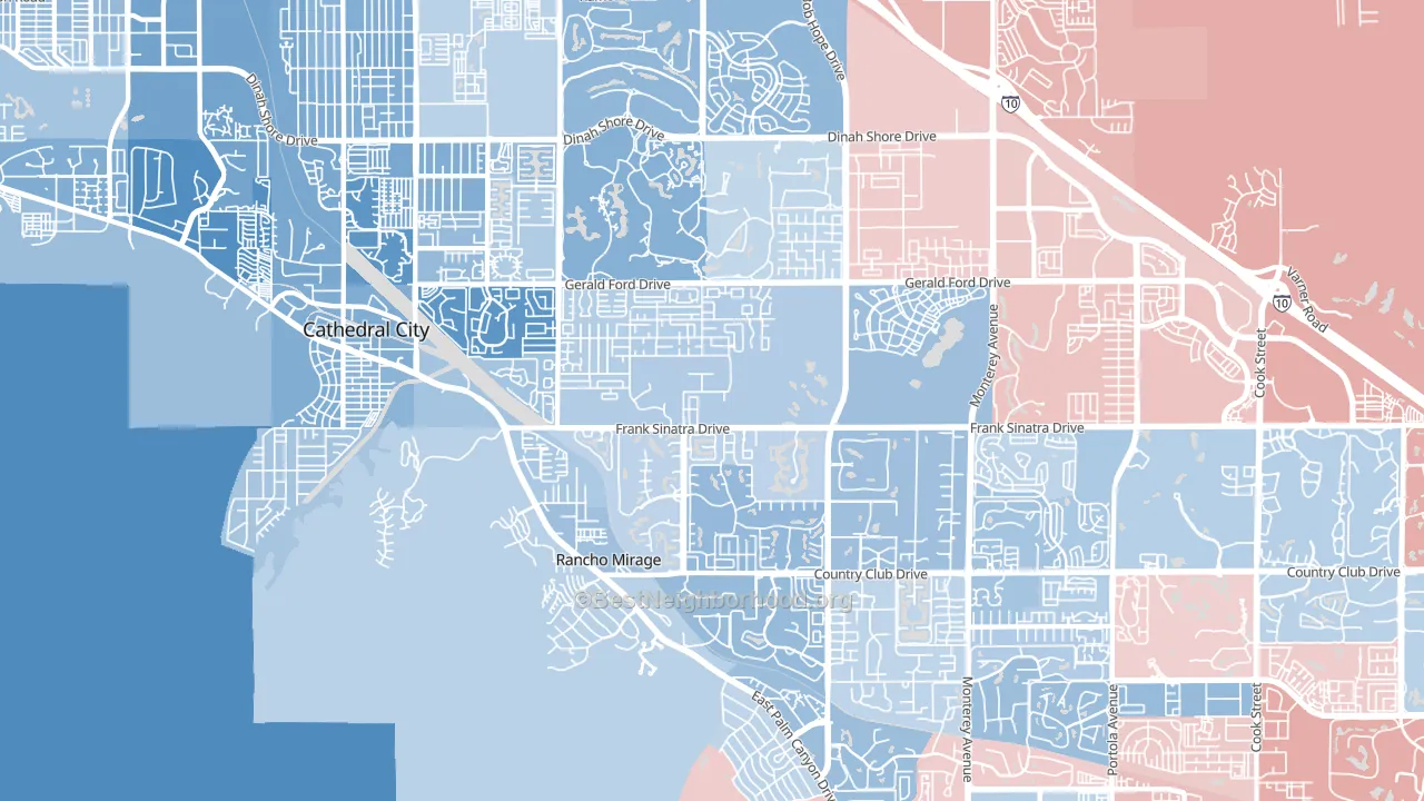 92270, CA block-group political-lean map