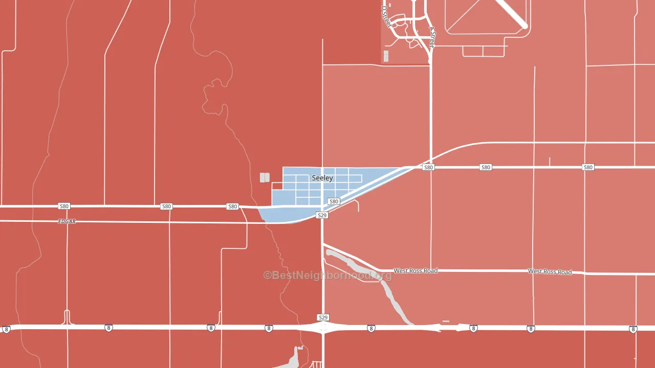 92273, CA block-group political-lean map
