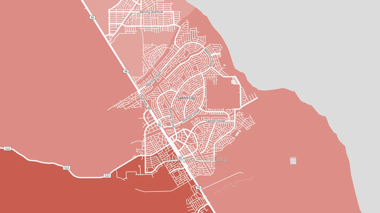 92275, CA block-group political-lean map