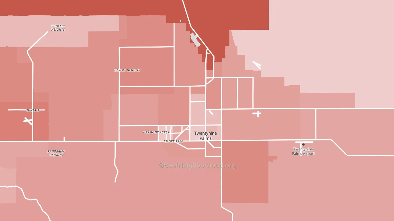 92277, CA block-group political-lean map
