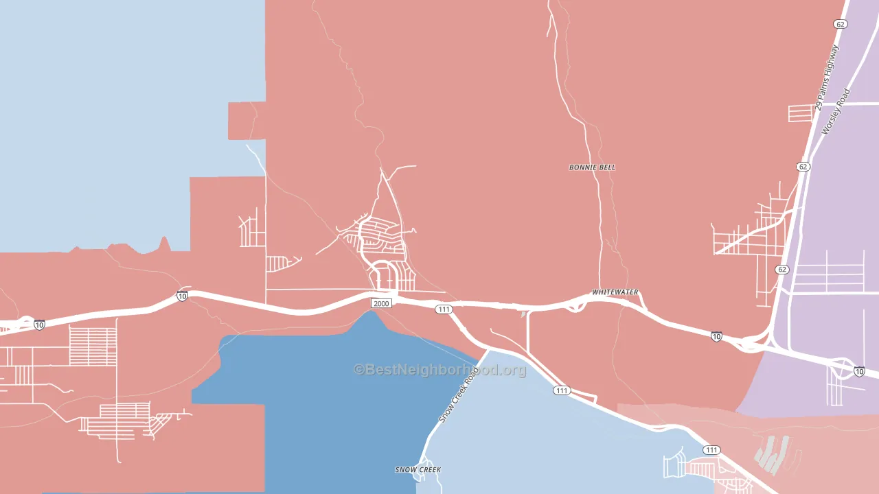92282, CA block-group political-lean map