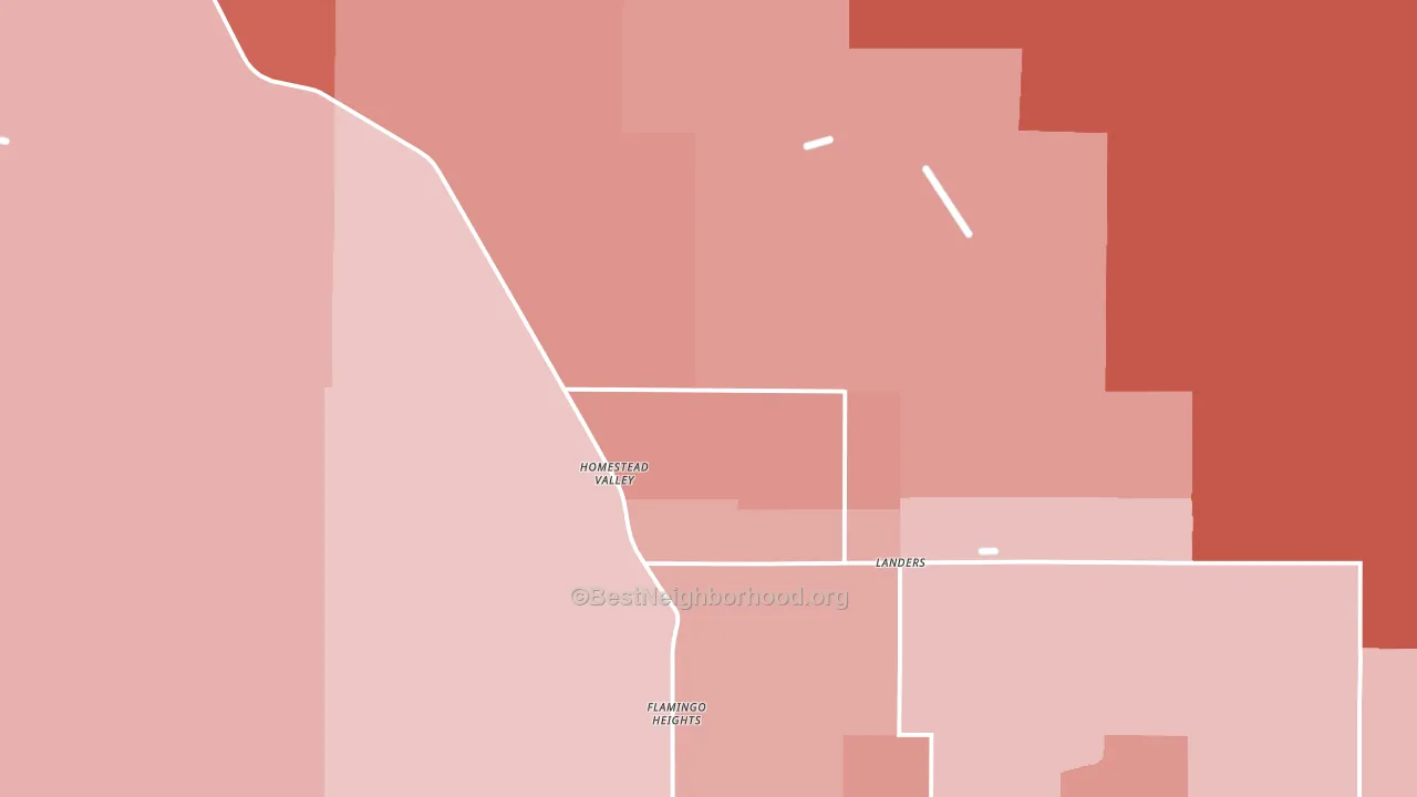 92285, CA block-group political-lean map