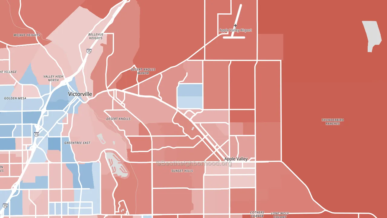 92307, CA block-group political-lean map