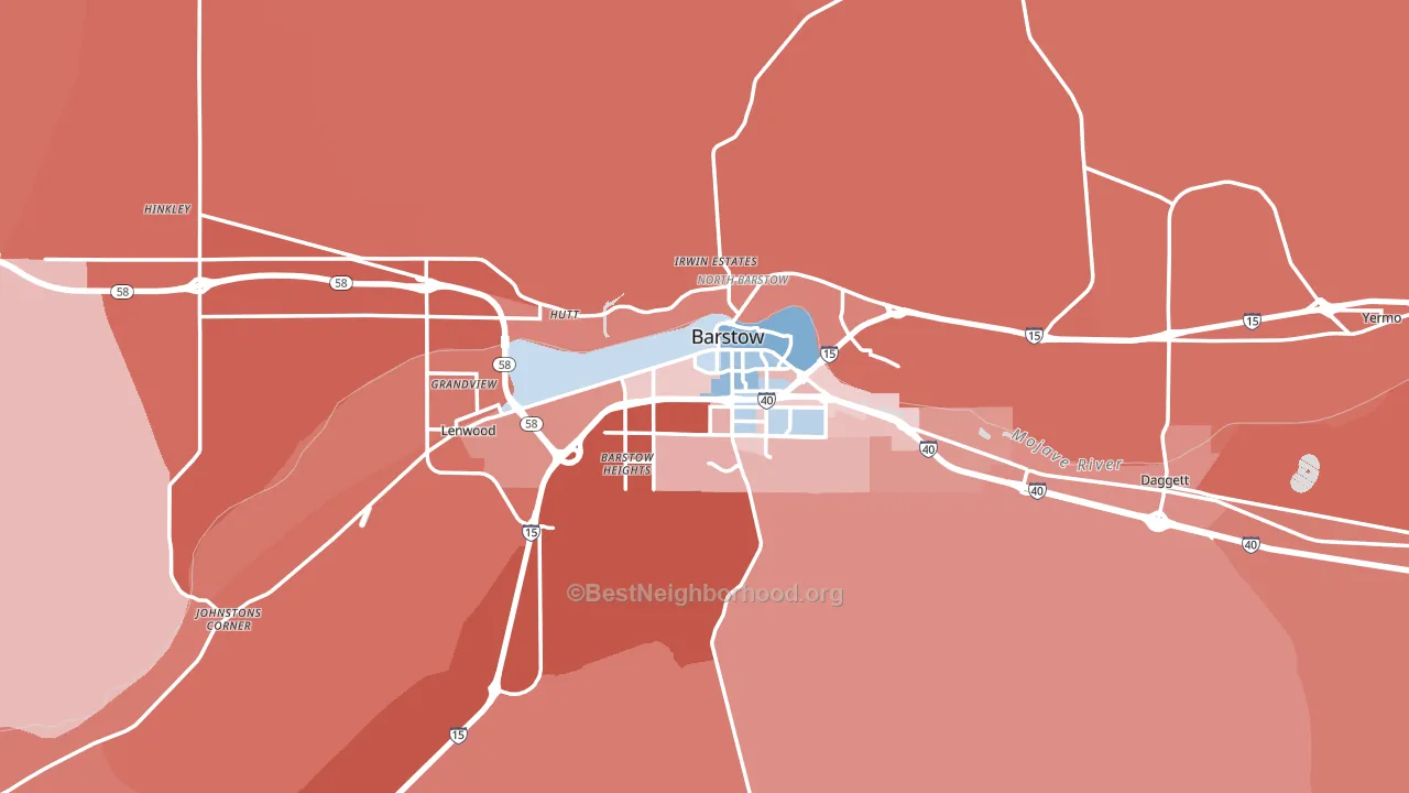 92311, CA block-group political-lean map