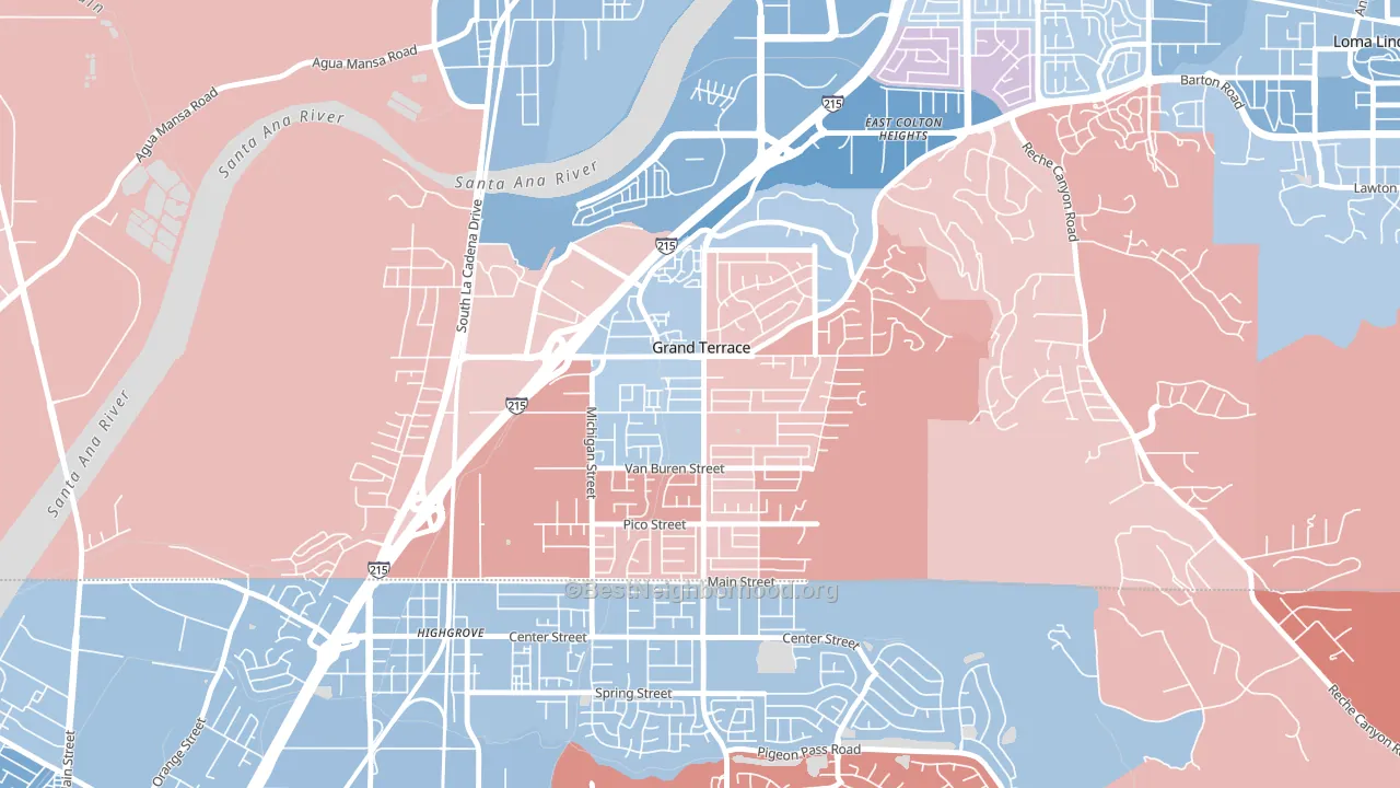 92313, CA block-group political-lean map