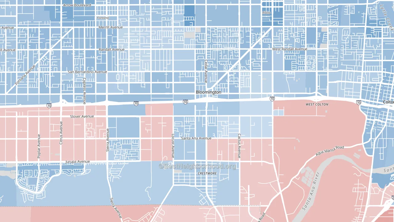 92316, CA block-group political-lean map