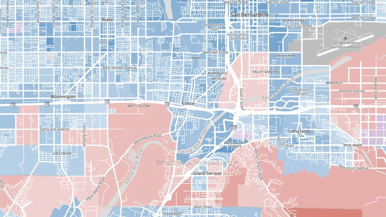 92324, CA block-group political-lean map