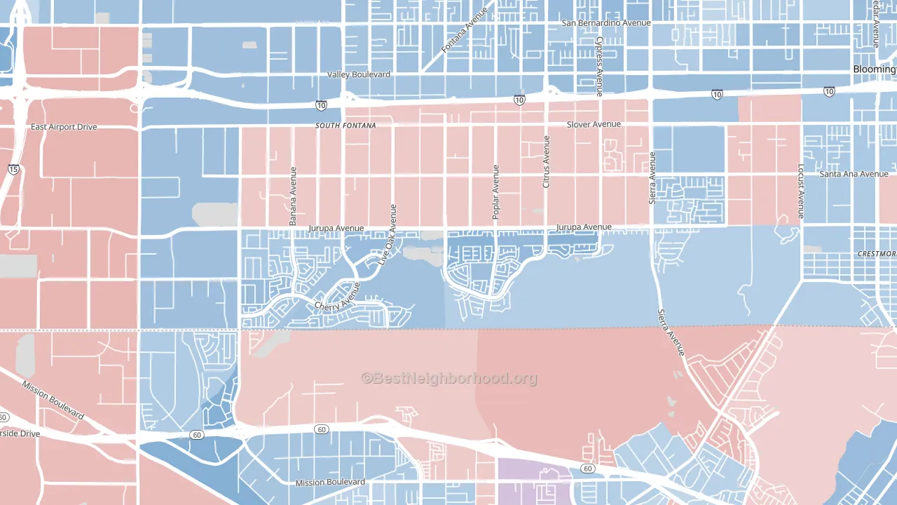 92337, CA block-group political-lean map