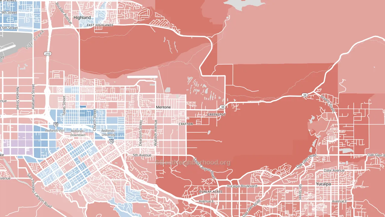 92359, CA block-group political-lean map