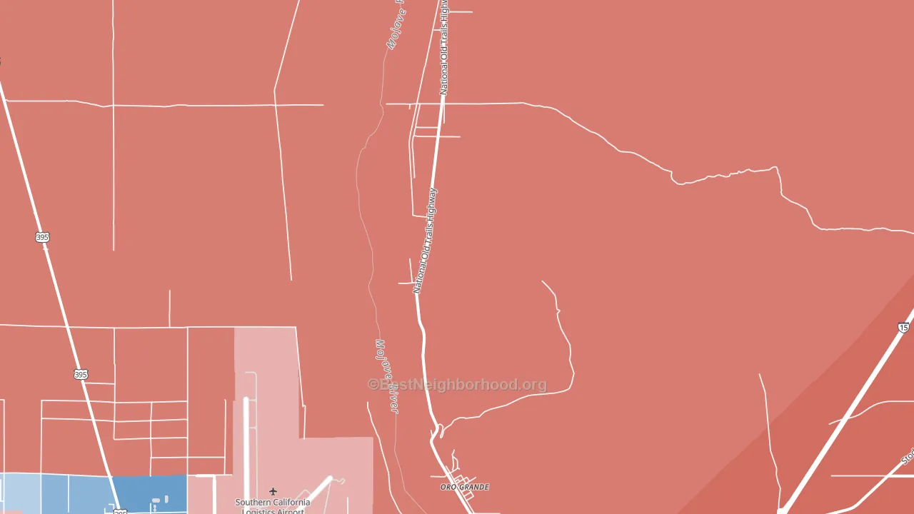 92368, CA block-group political-lean map