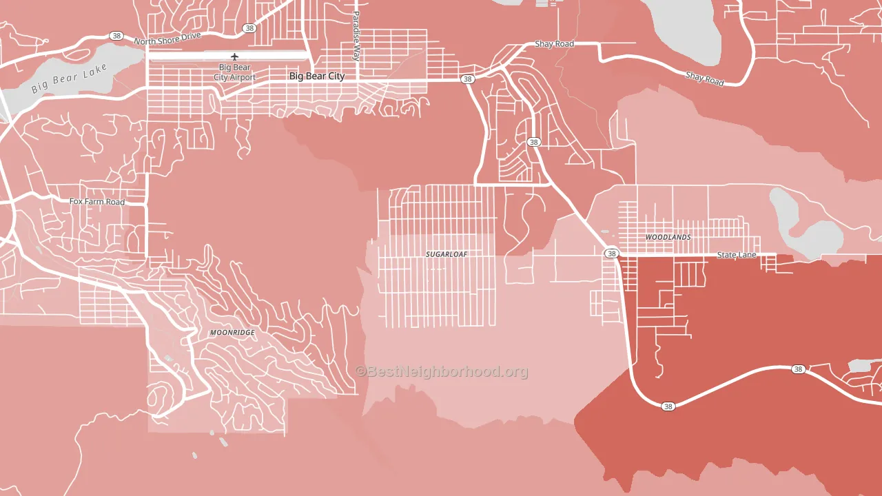 92386, CA block-group political-lean map