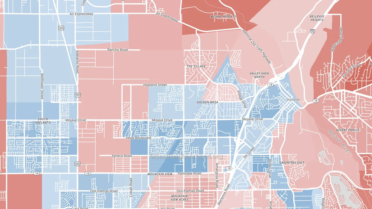 92394, CA block-group political-lean map