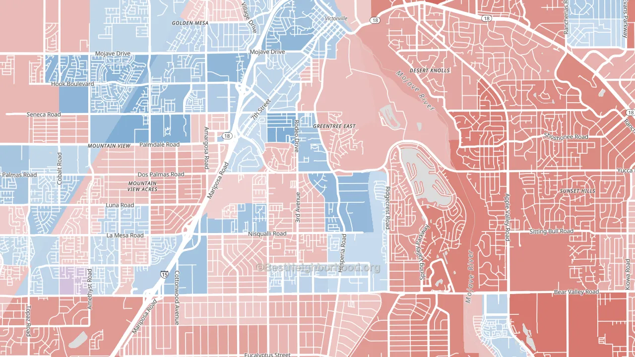 92395, CA block-group political-lean map