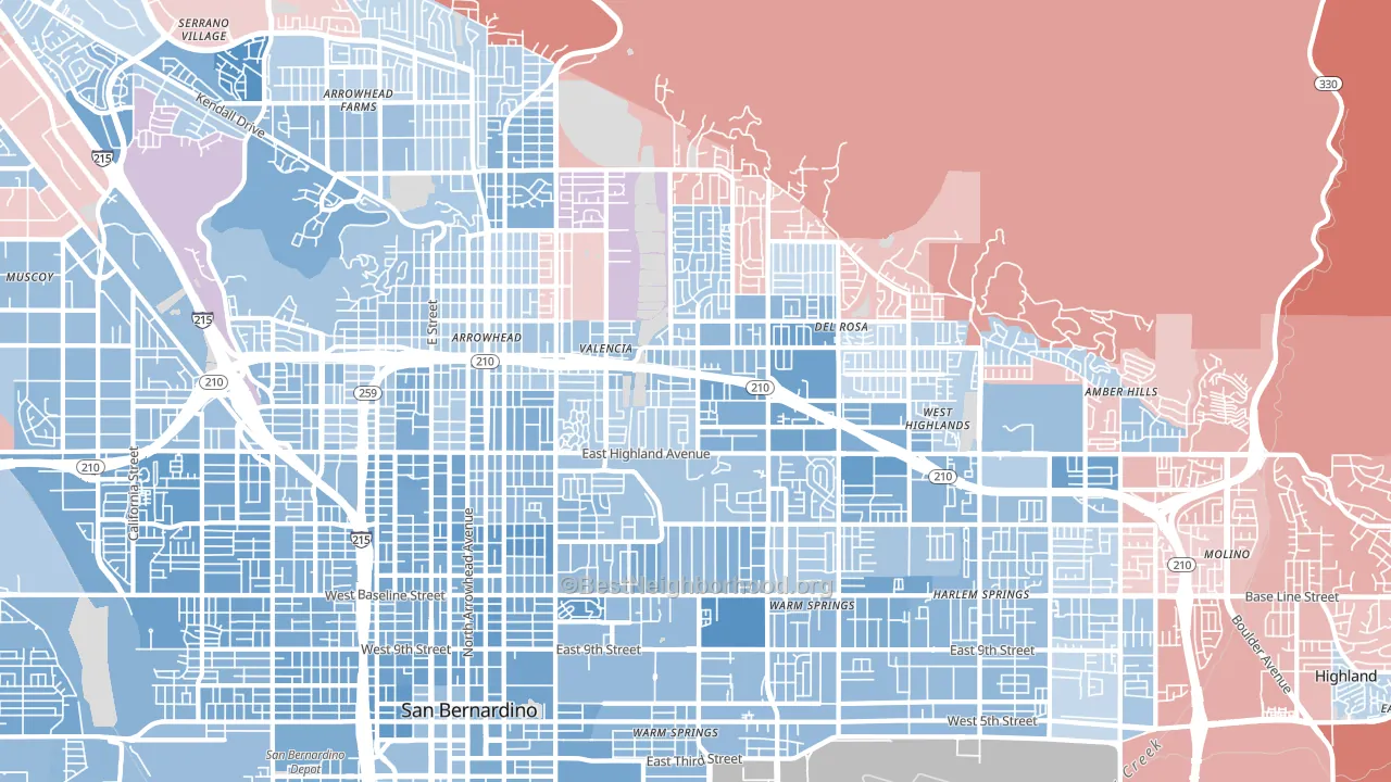 92404, CA block-group political-lean map
