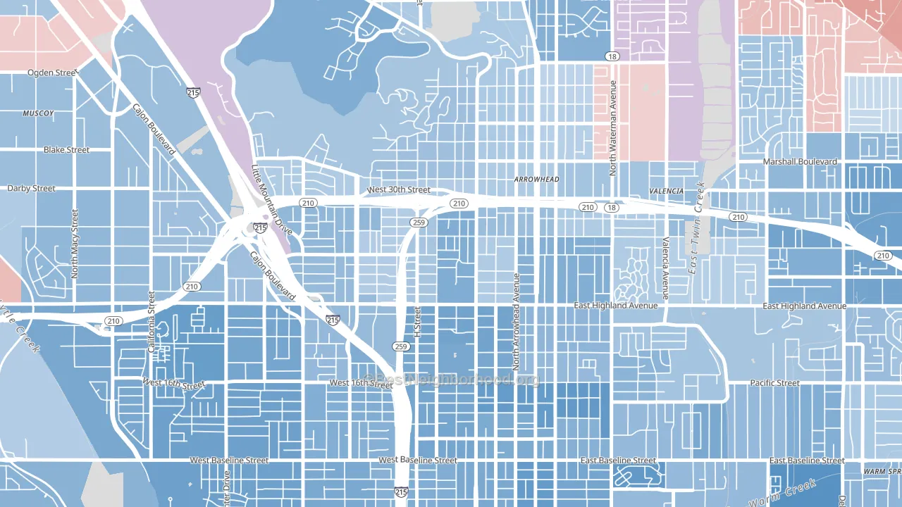 92405, CA block-group political-lean map