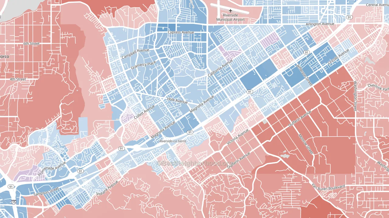 92503, CA block-group political-lean map