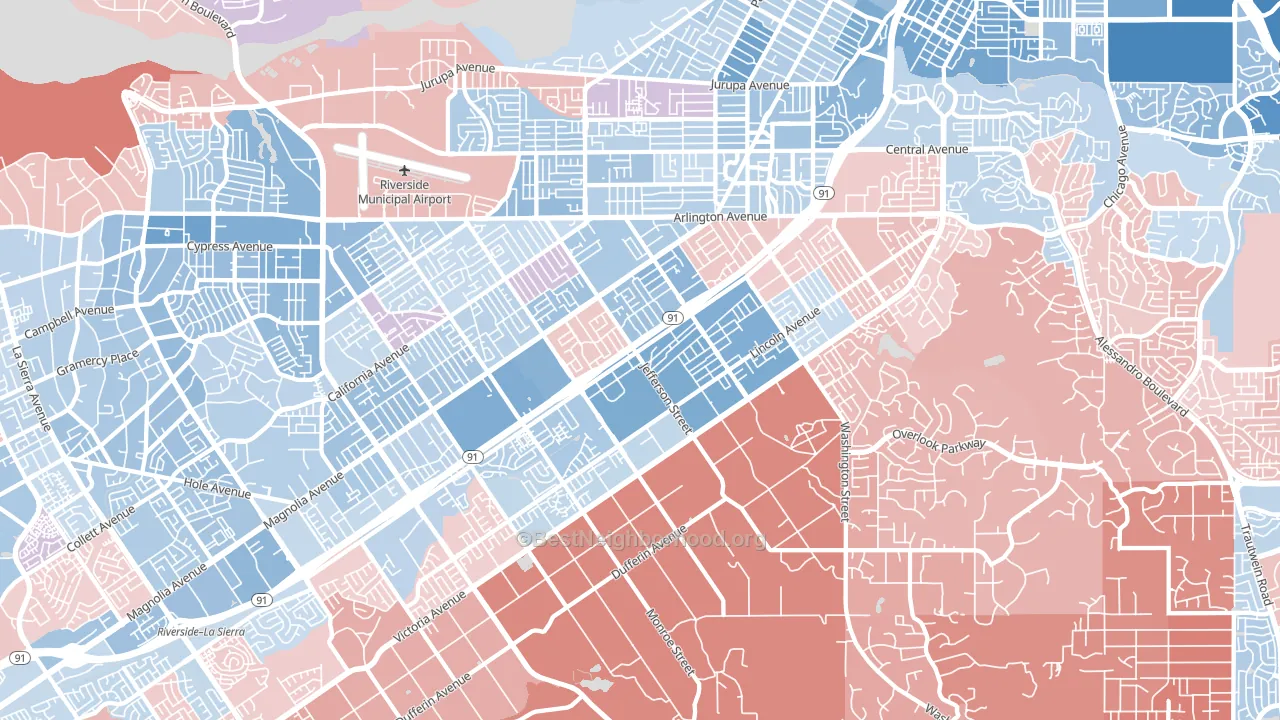 92504, CA block-group political-lean map