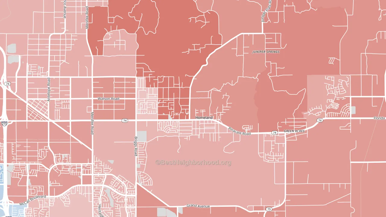92548, CA block-group political-lean map