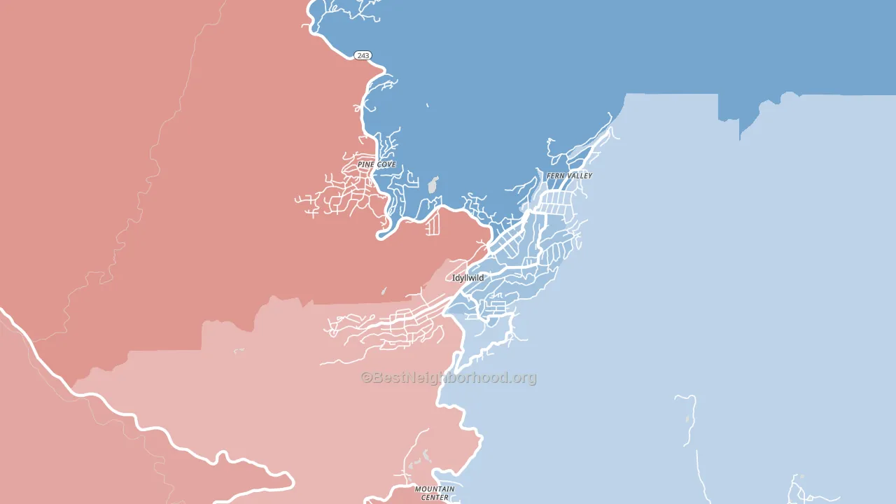 92549, CA block-group political-lean map