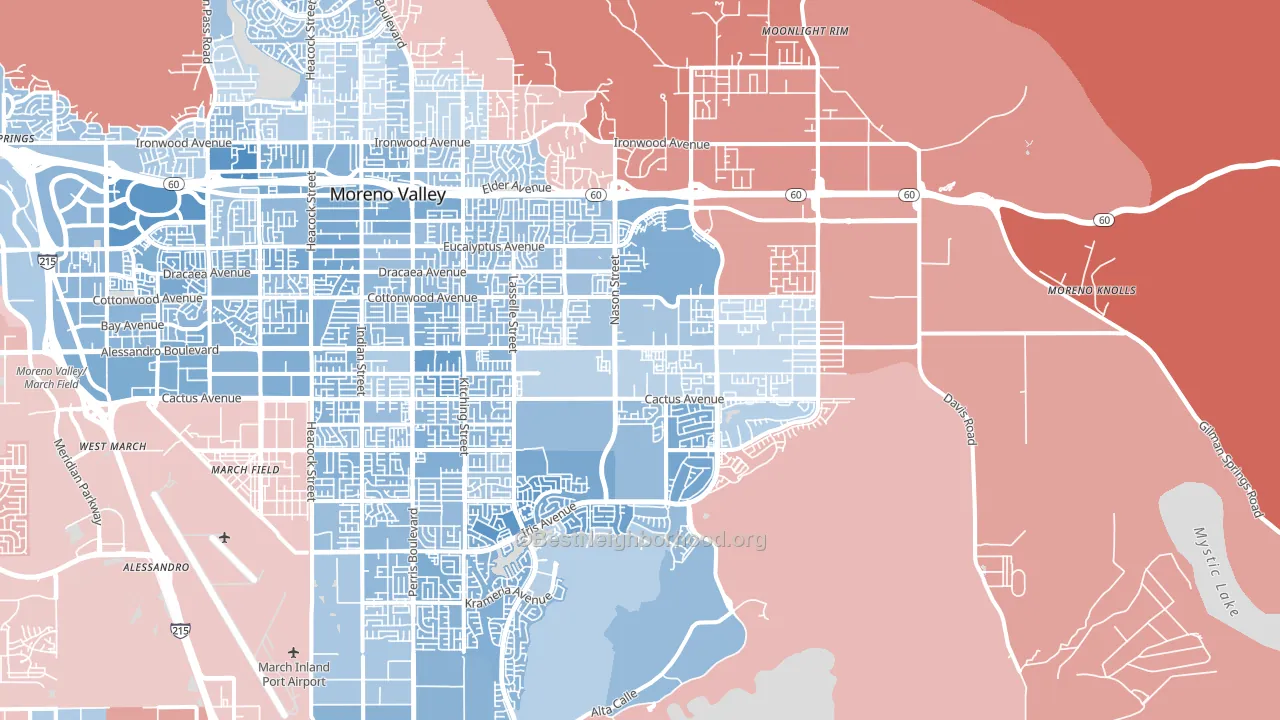 92555, CA block-group political-lean map