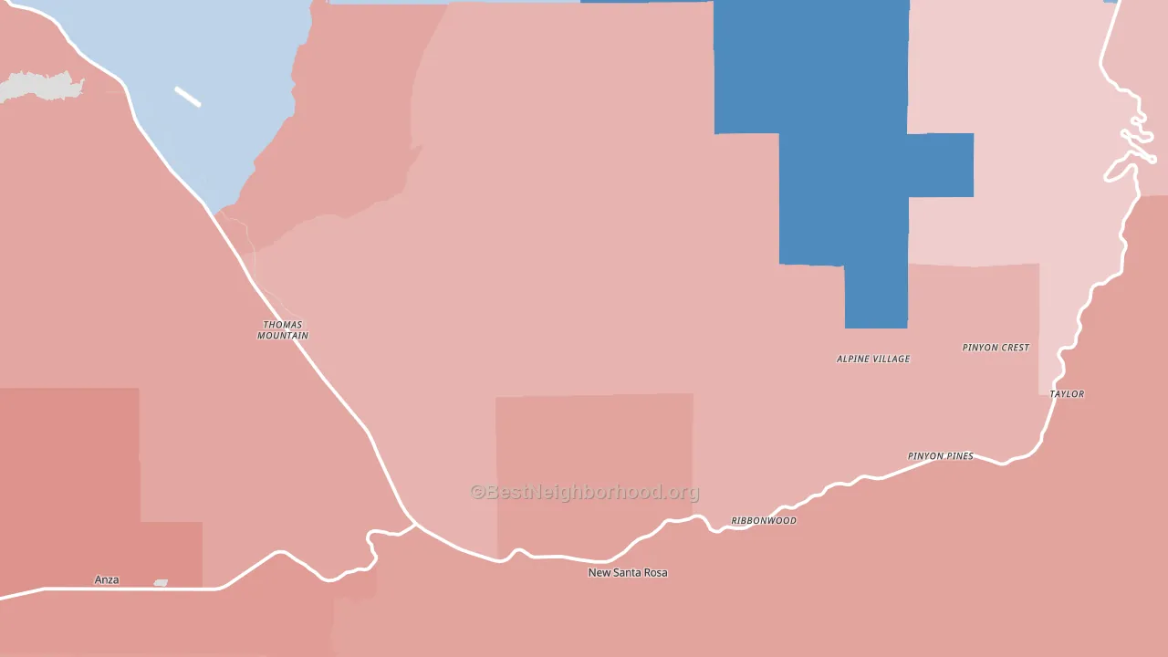 92561, CA block-group political-lean map