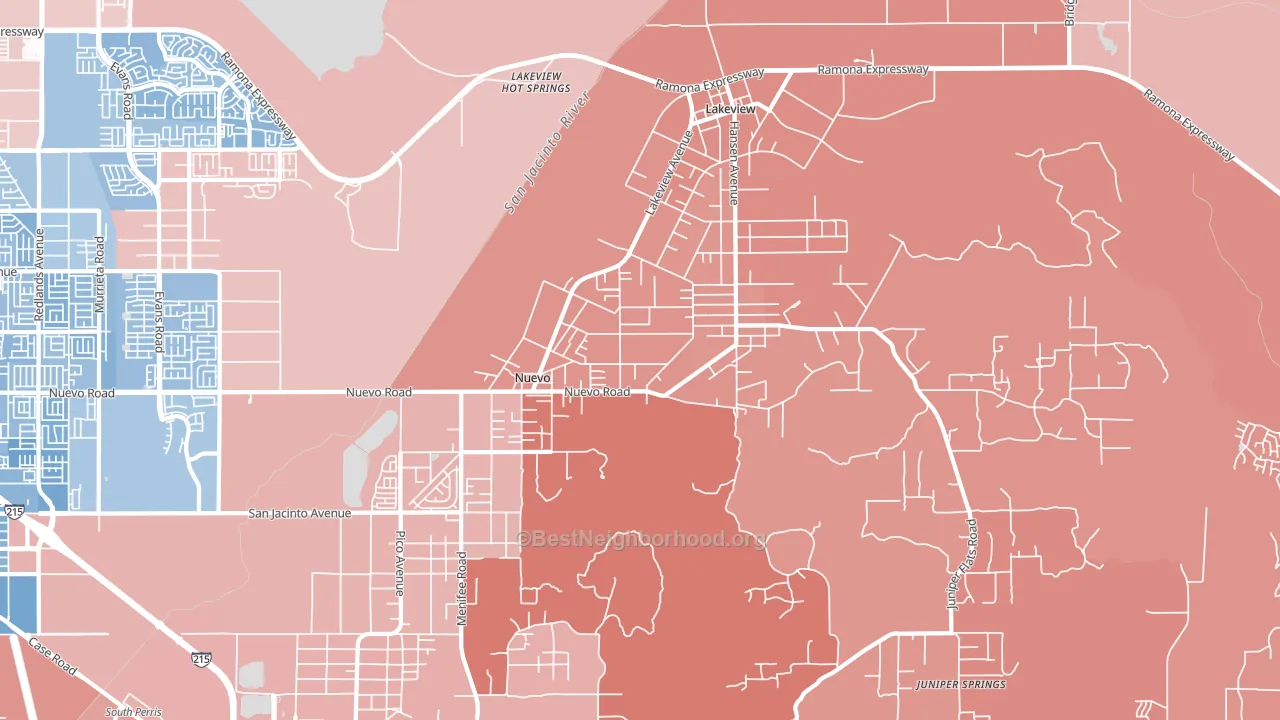 92567, CA block-group political-lean map