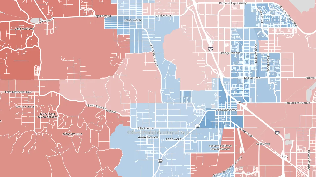92570, CA block-group political-lean map