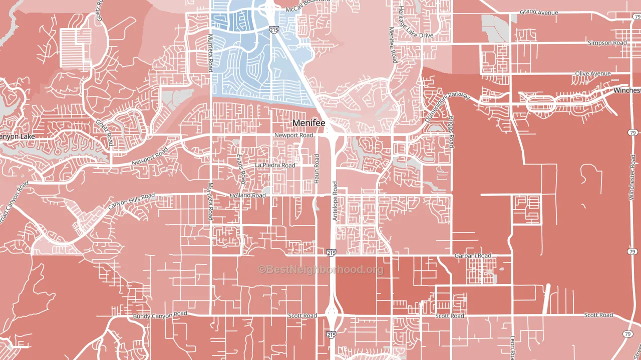 92584, CA block-group political-lean map