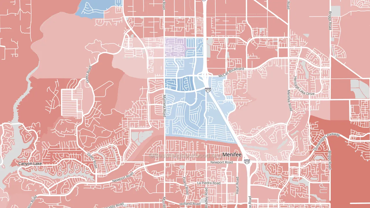92586, CA block-group political-lean map