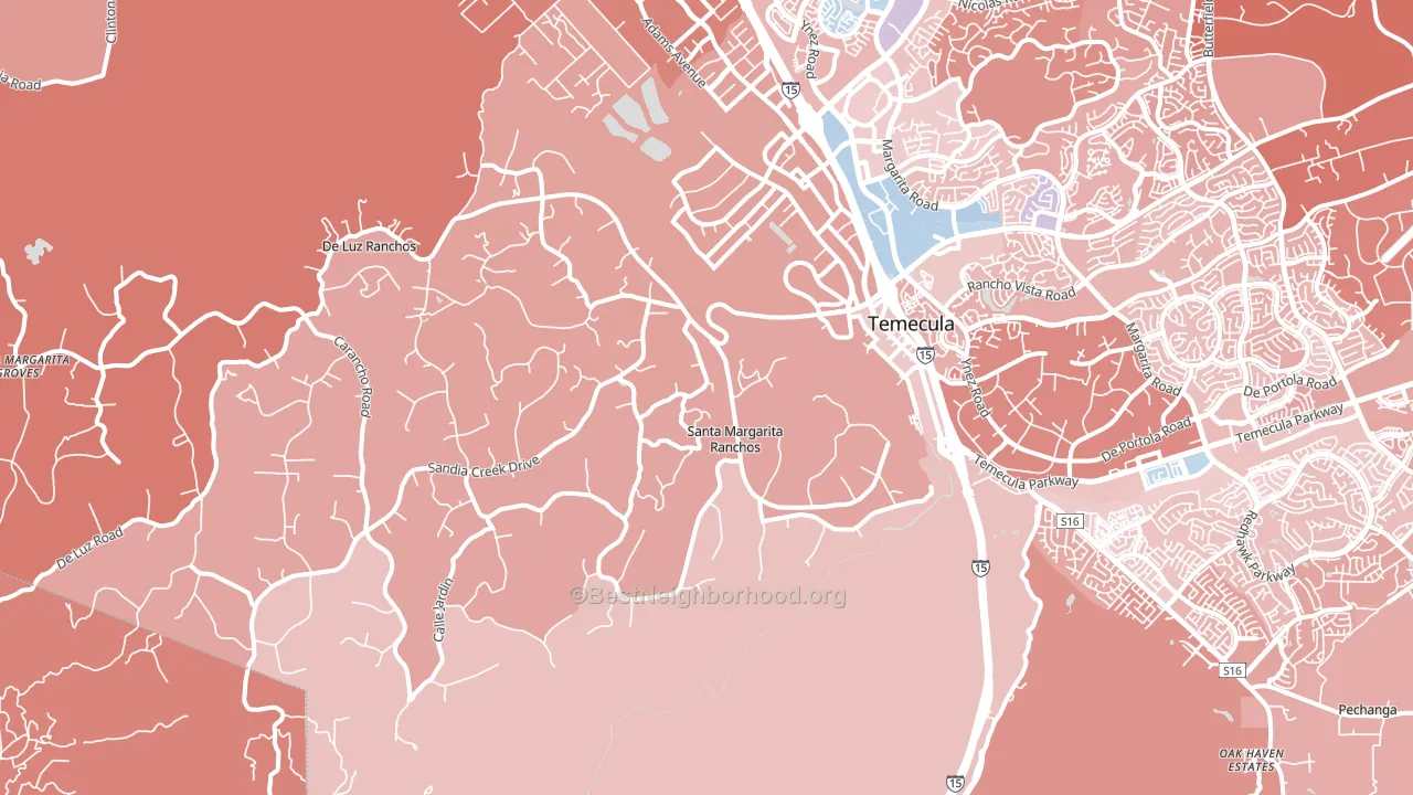92590, CA block-group political-lean map