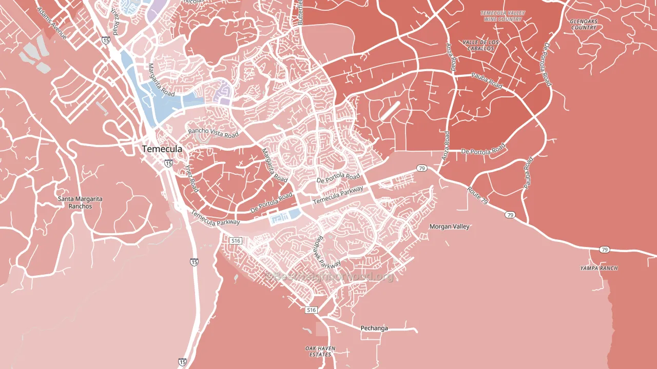 92592, CA block-group political-lean map