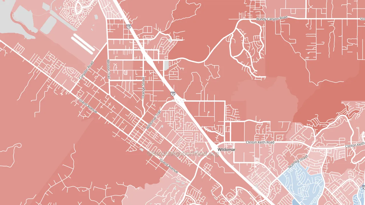 92595, CA block-group political-lean map