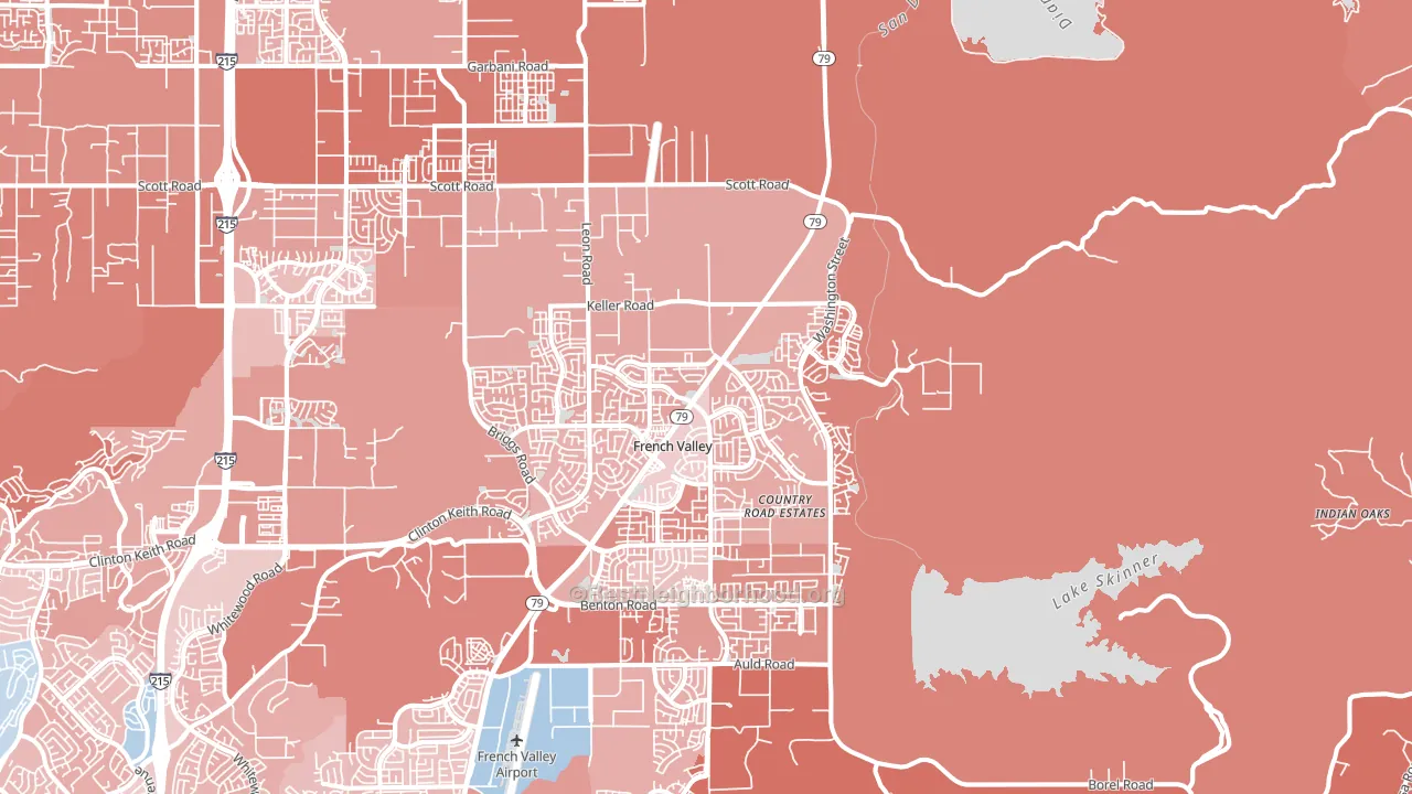 92596, CA block-group political-lean map
