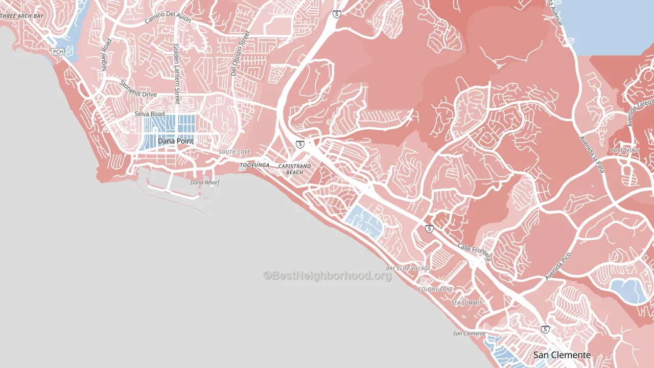 92624, CA block-group political-lean map