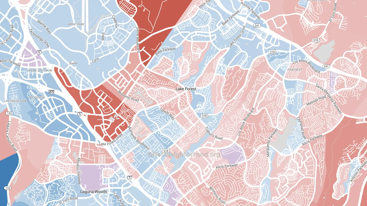 92630, CA block-group political-lean map