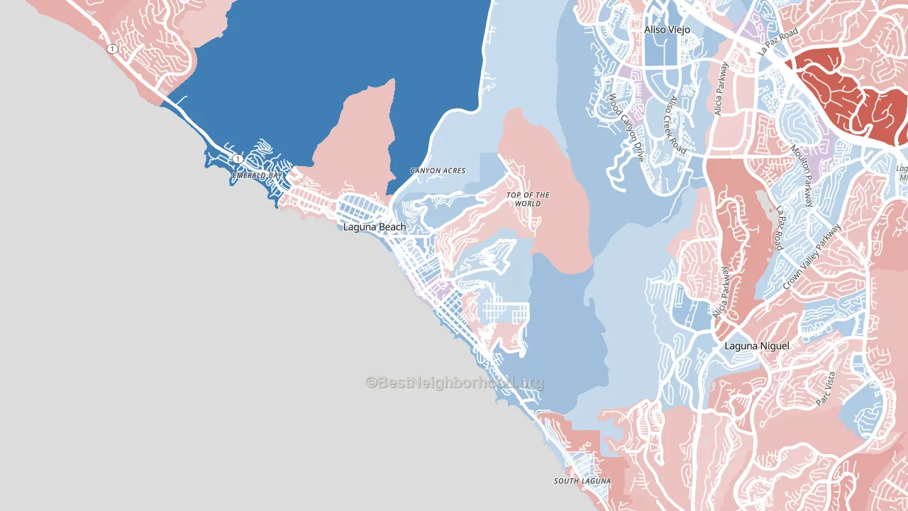 92651, CA block-group political-lean map