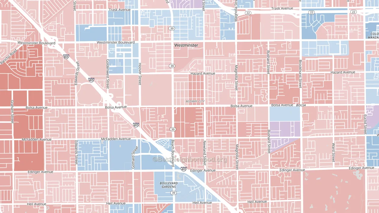 92655, CA block-group political-lean map